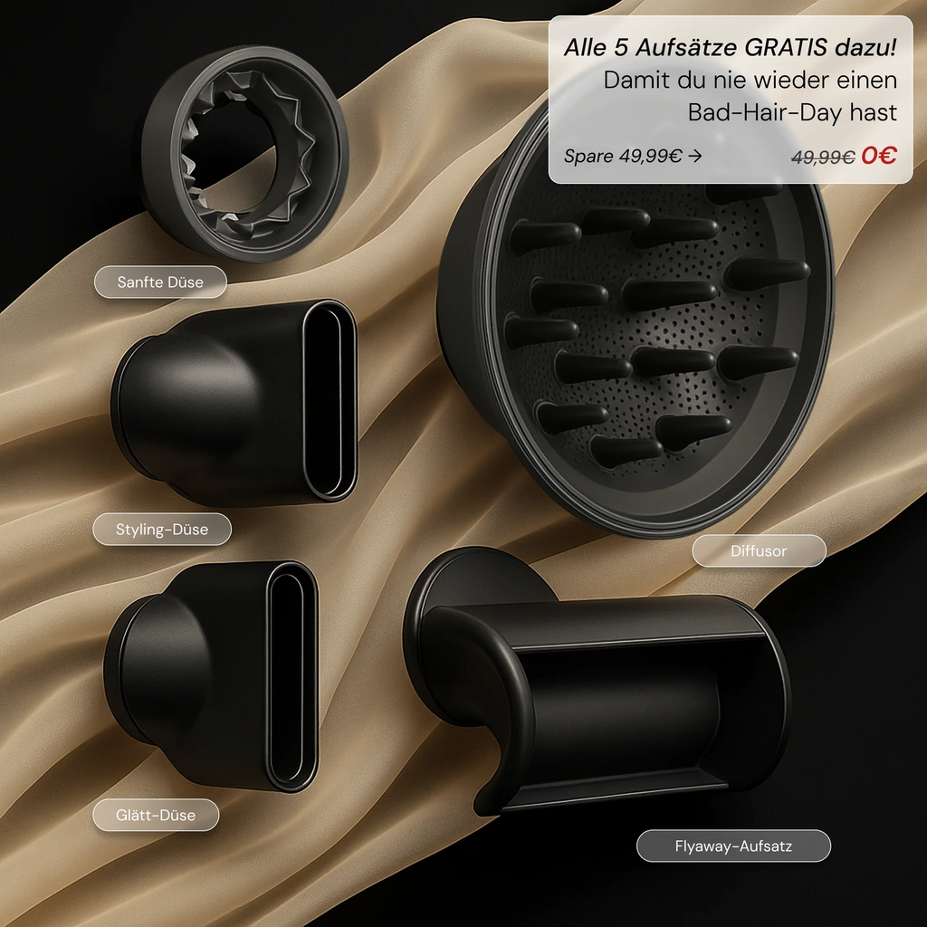 AERÉN AirPro 5-in-1 Ionen-Haartrockner mit magnetischen Aufsätzen